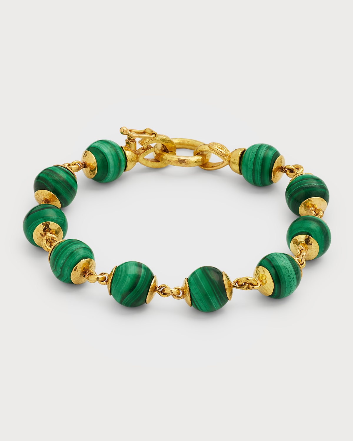 19K Malachite Bead Bracelet
