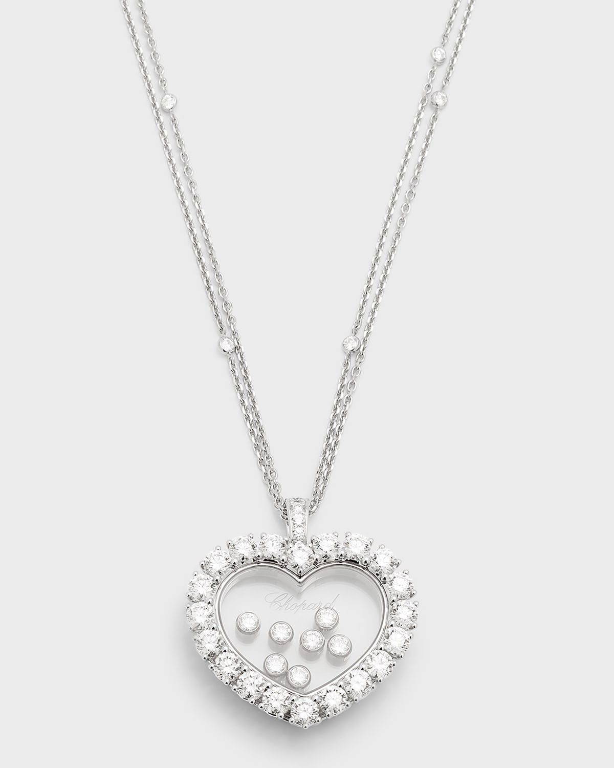 Happy Diamonds 18K White Gold Heart Pendant Necklace