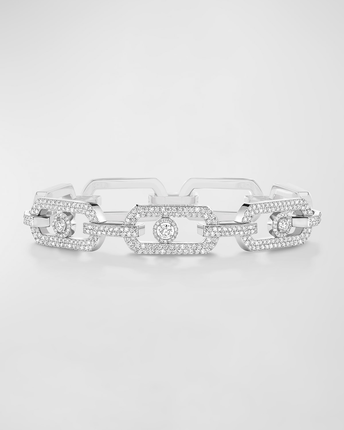 Messika So Move Xl Pave Set Bracelet In 18k White Gold In Silver