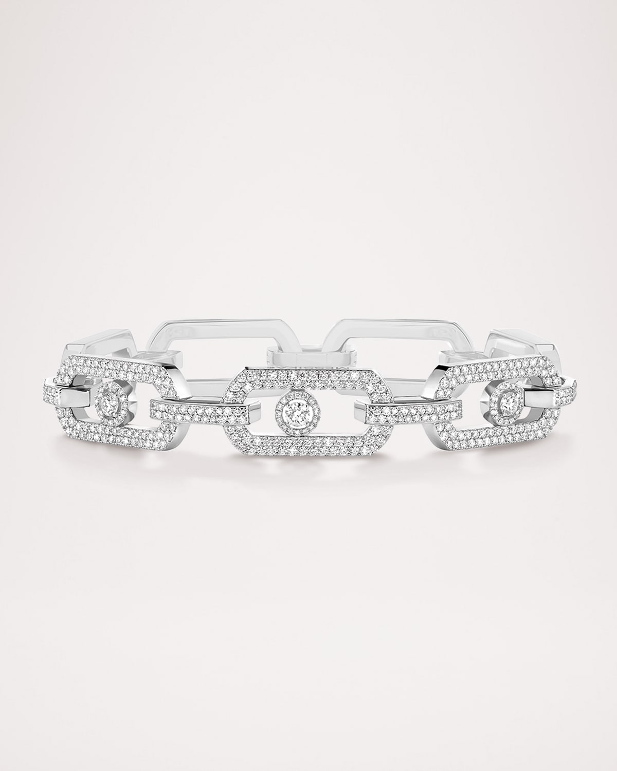 Messika So Move Xl Pave Set Bracelet In 18k White Gold In Silver