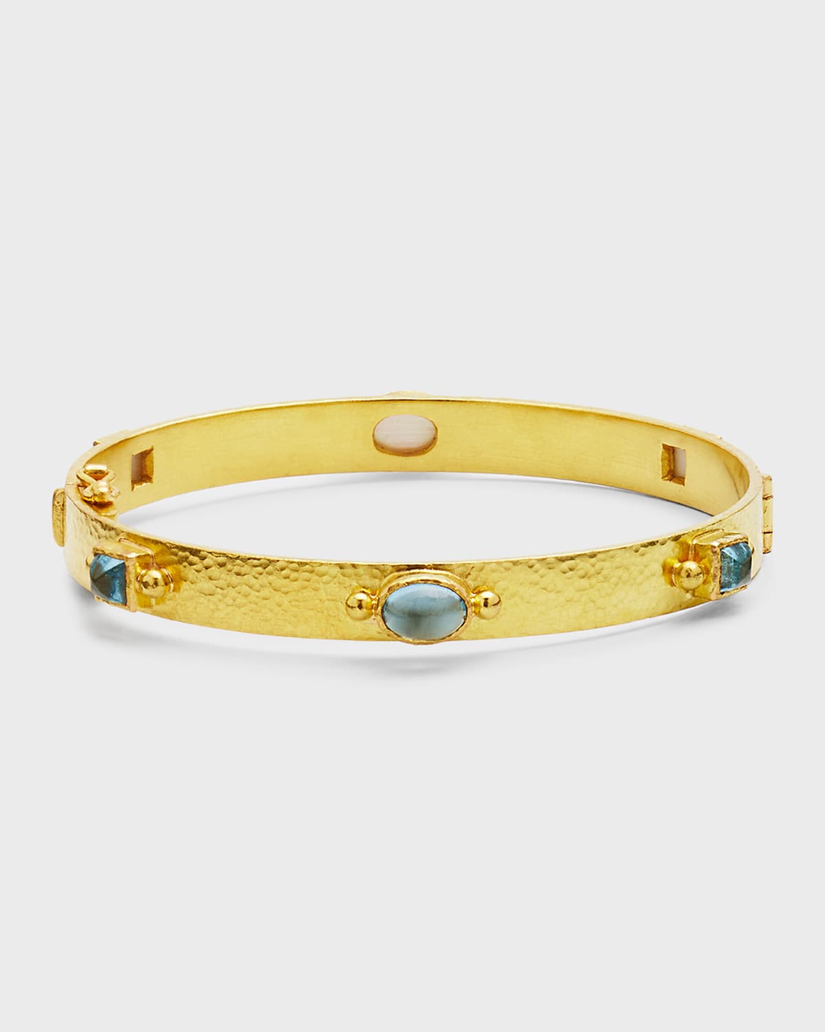 19K Flat Ribbon Roberta Bangle with Aquamarine