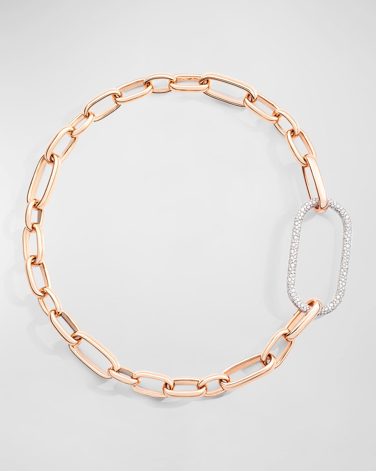 Pomellato 18K Rose Gold Iconica Necklace with All Diamond XL Link