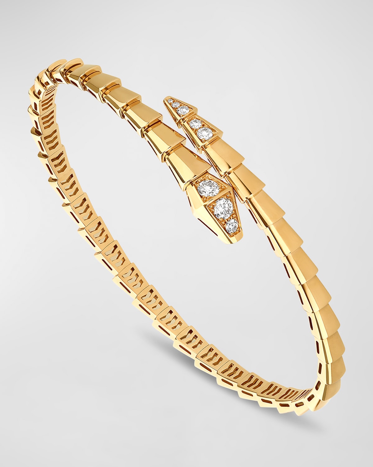 Serpenti Viper 18K Yellow Gold Bracelet with Diamonds, Size L