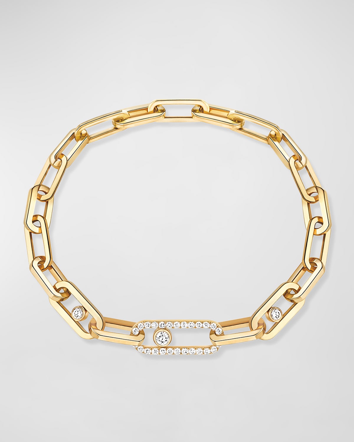 MOVE LINK 18K YELLOW GOLD DIAMOND HOOP EARRINGS