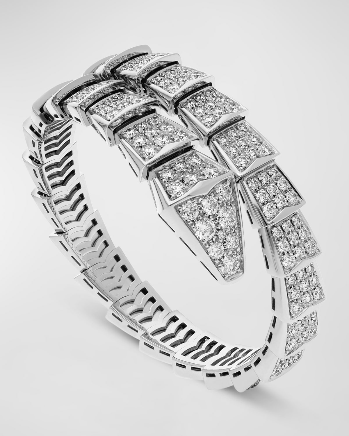Bvlgari Serpenti Viper Diamond One-coil Bracelet In Metallic