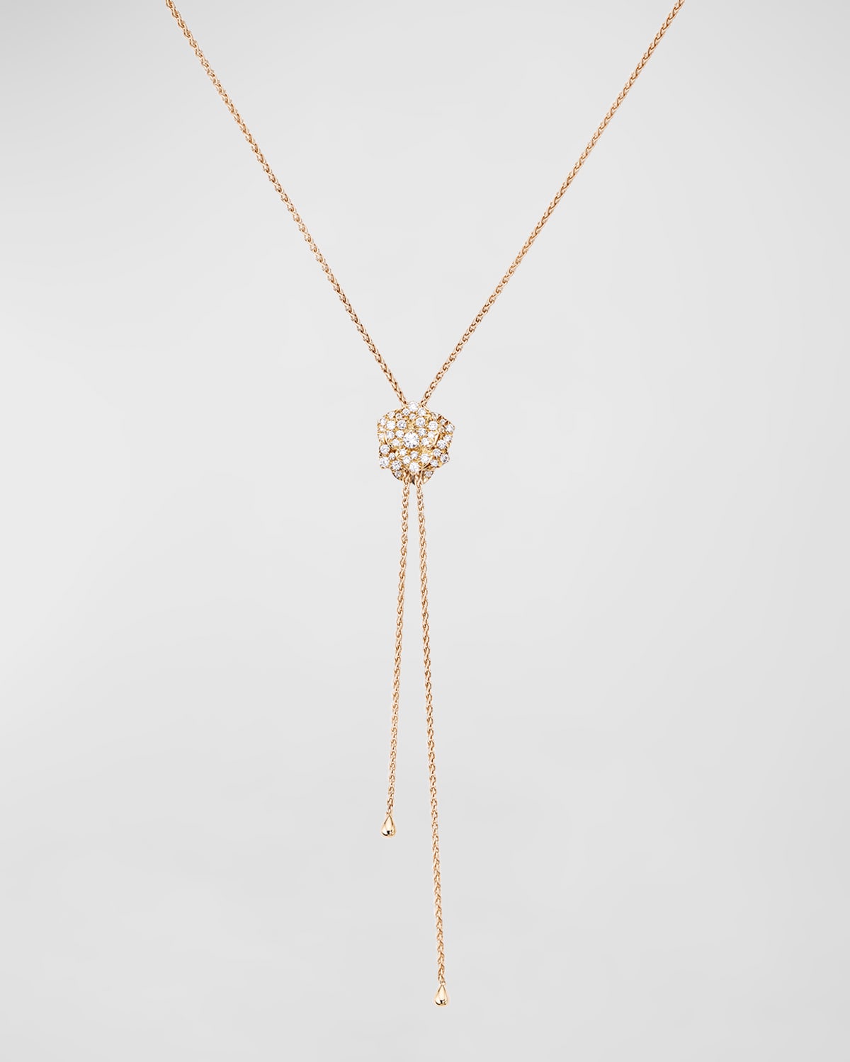PIAGET Rose 18K Rose Gold Lariat Diamond Necklace