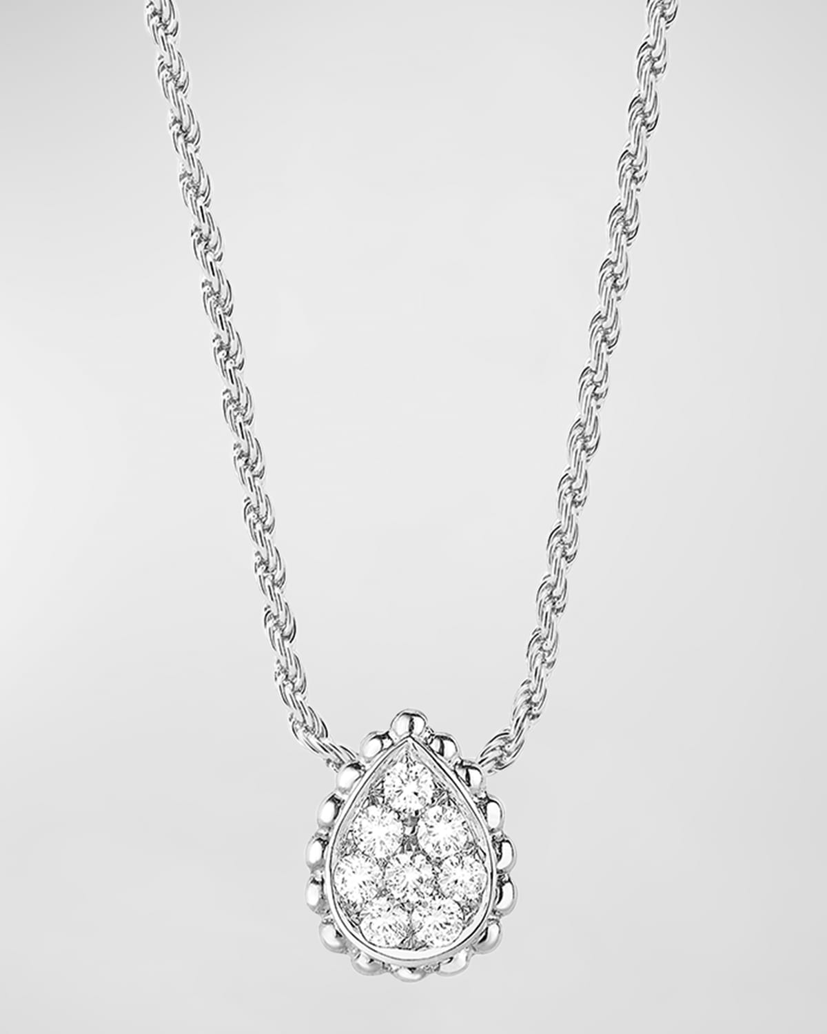 Serpent Boheme Extra Small Diamond Pendant Necklace in White Gold