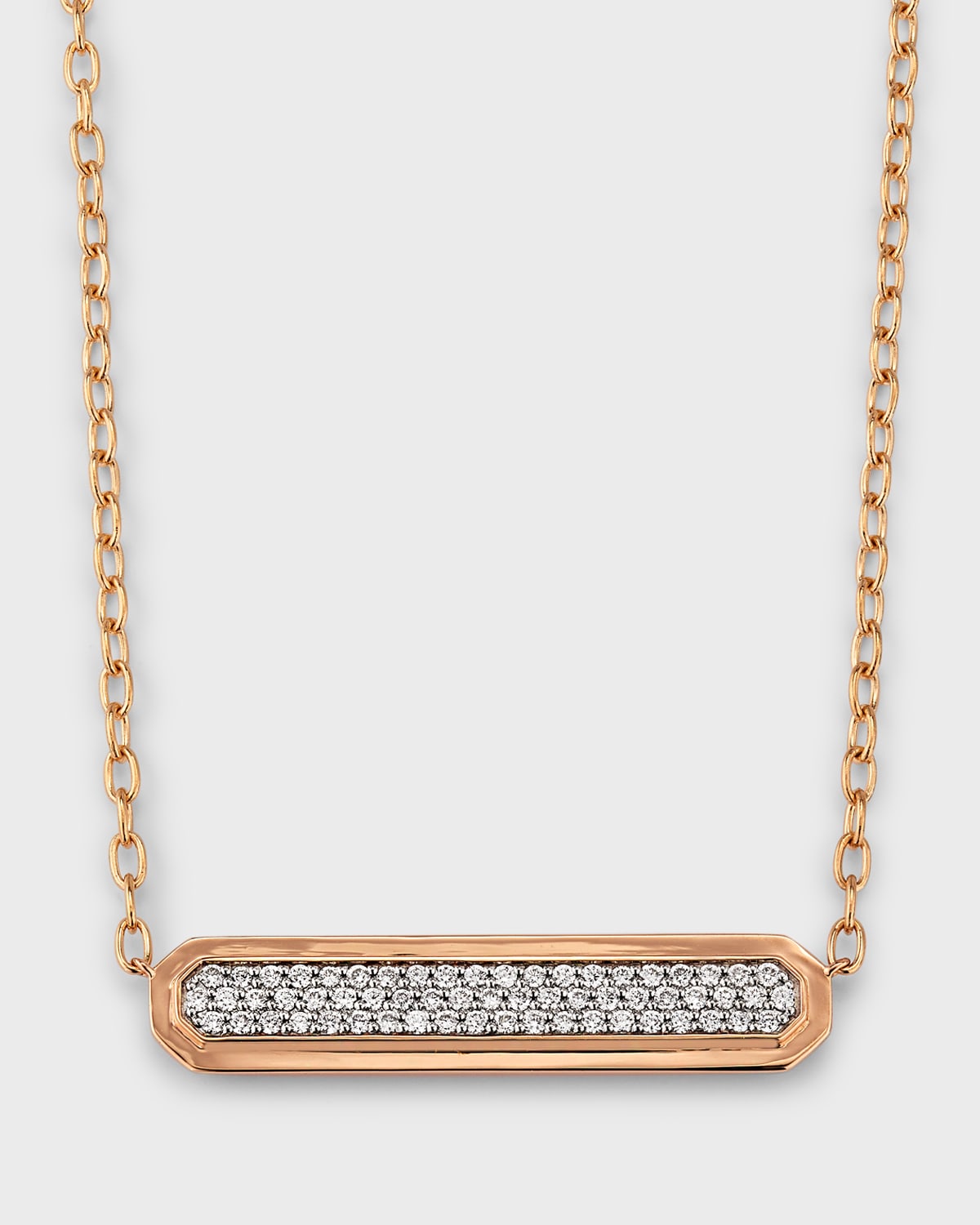 Walters Faith Carrington 18K Rose Gold and Diamond ID Bar Necklace