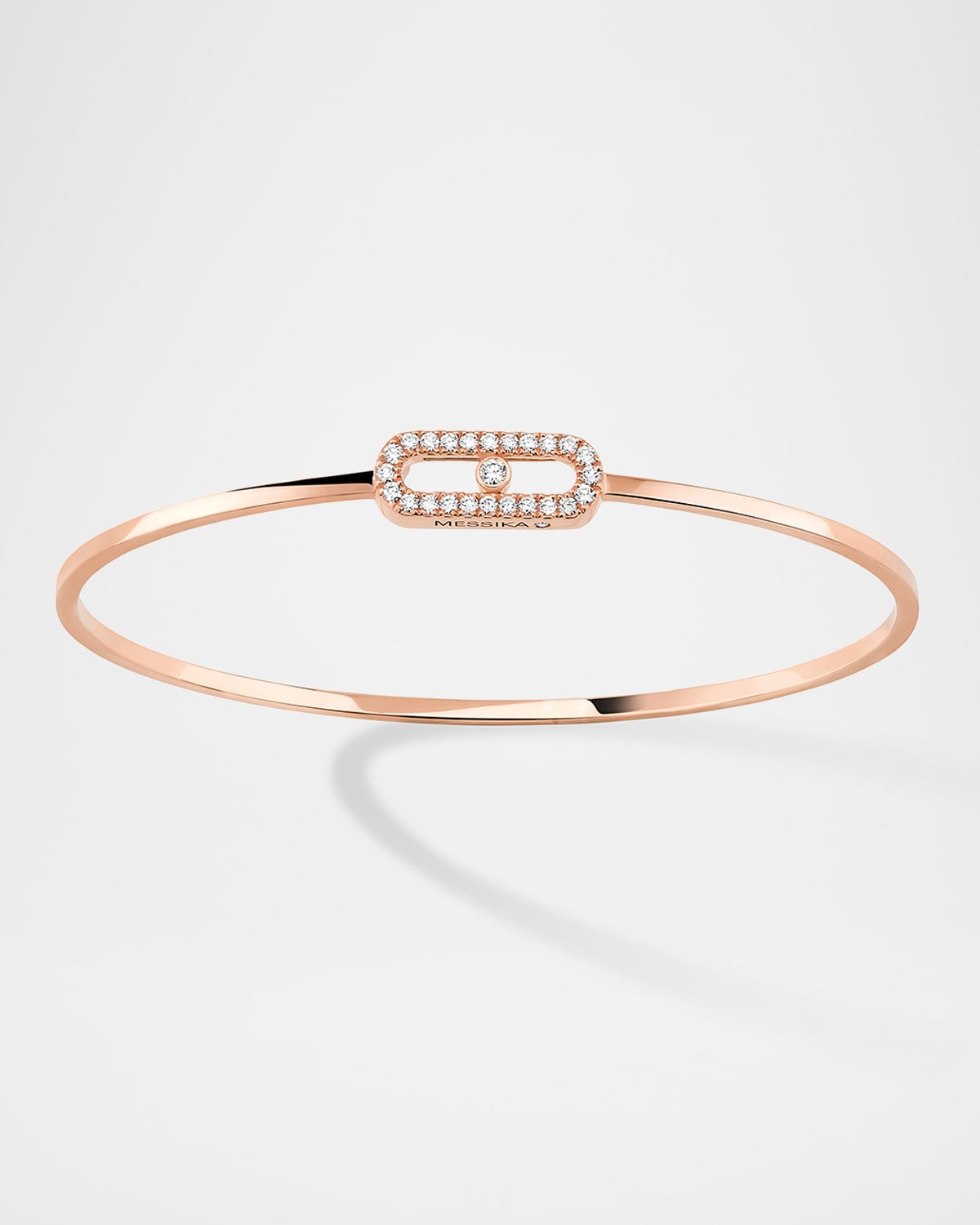 Messika Move Uno 18k Rose Gold Flex Diamond Bracelet In 20 Platinum