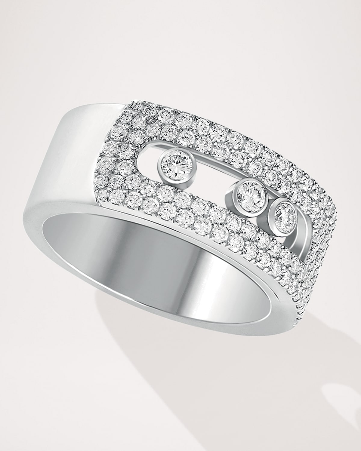 Move Noa 18K White Gold Pave Diamond Large Ring