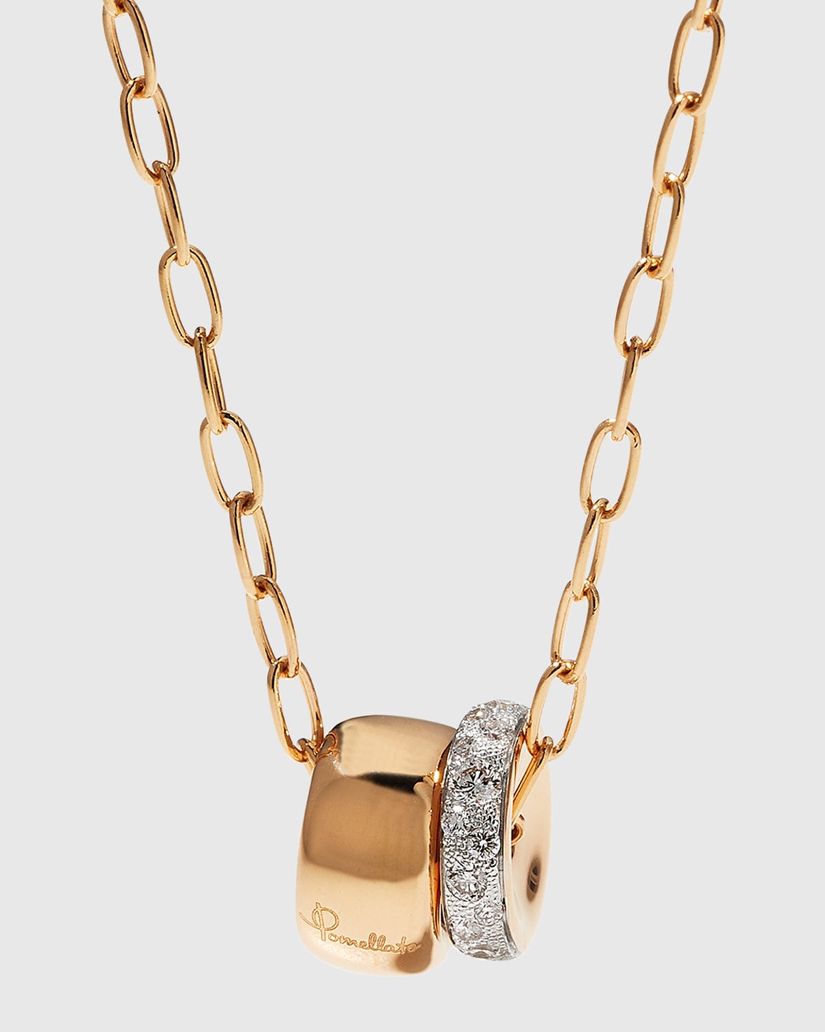 Iconica Pendant Necklace in Rose Gold, 17.3"/44cm