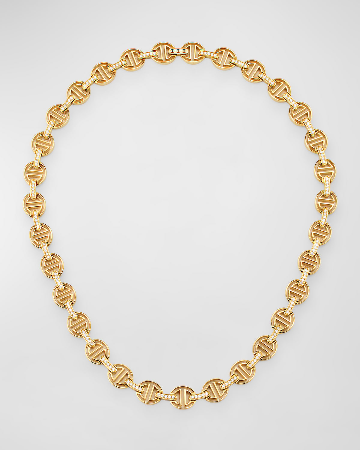 18K Yellow Gold Small MMV Necklace with Diamonds