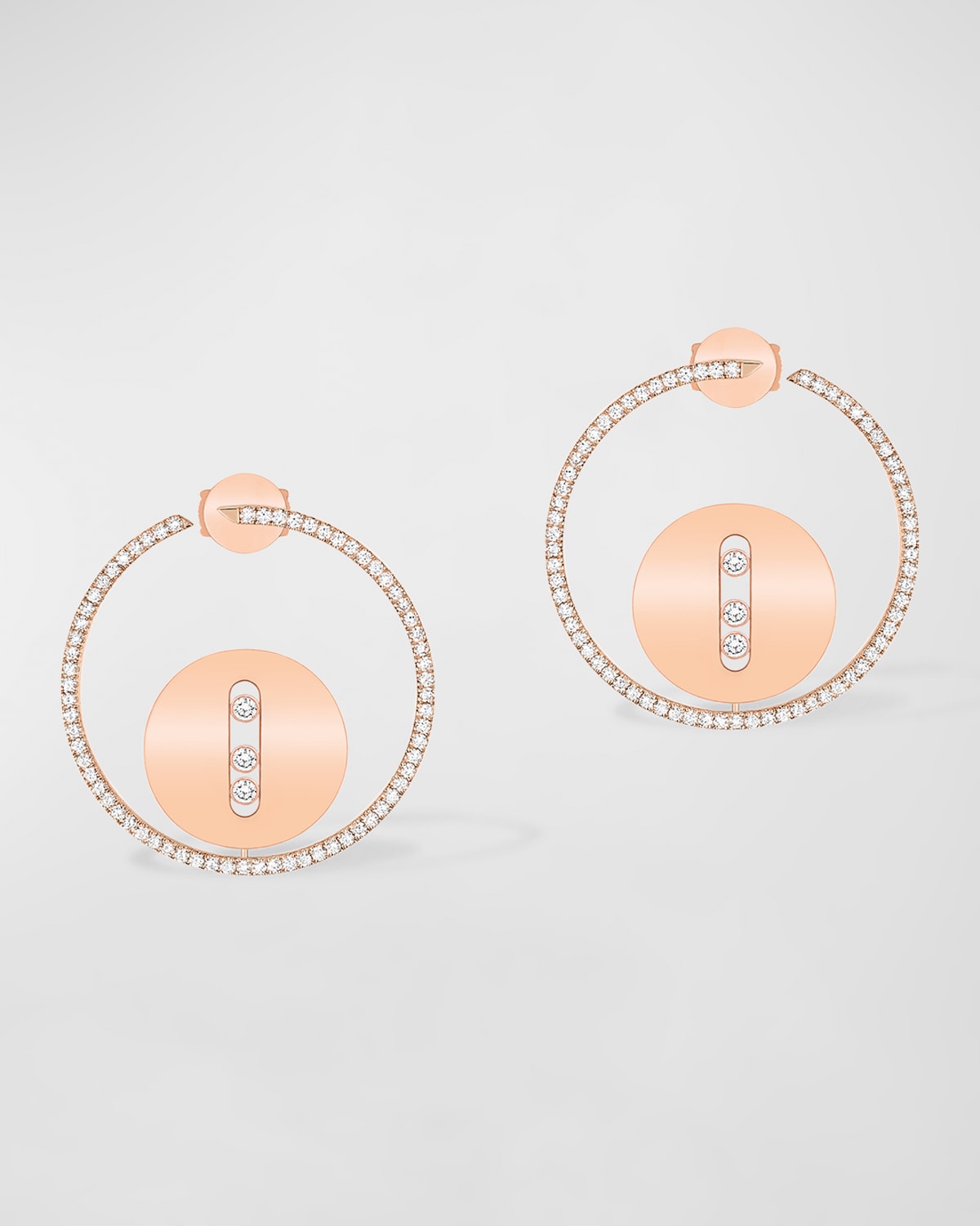 Messika Lucky Move 18k Rose Gold Hoop Earrings In 15 Rose Gold