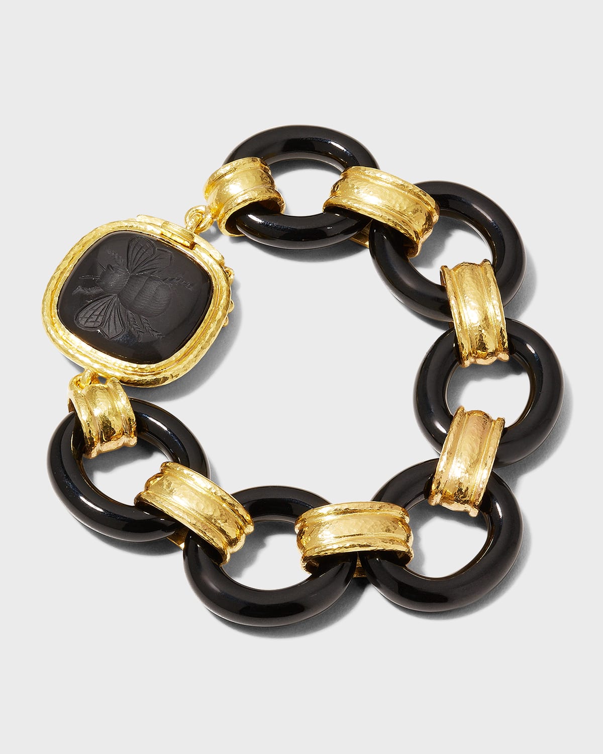 Black Jade Bee Clasp Bracelet