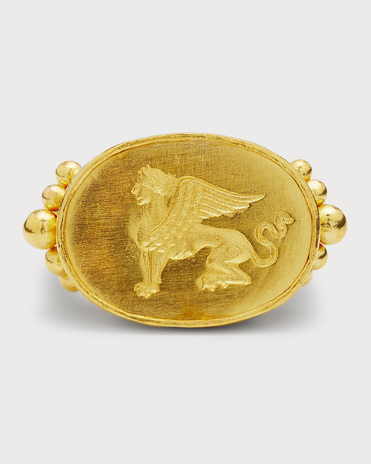 19K Etruscan Sphinx Ring, Size 6.5