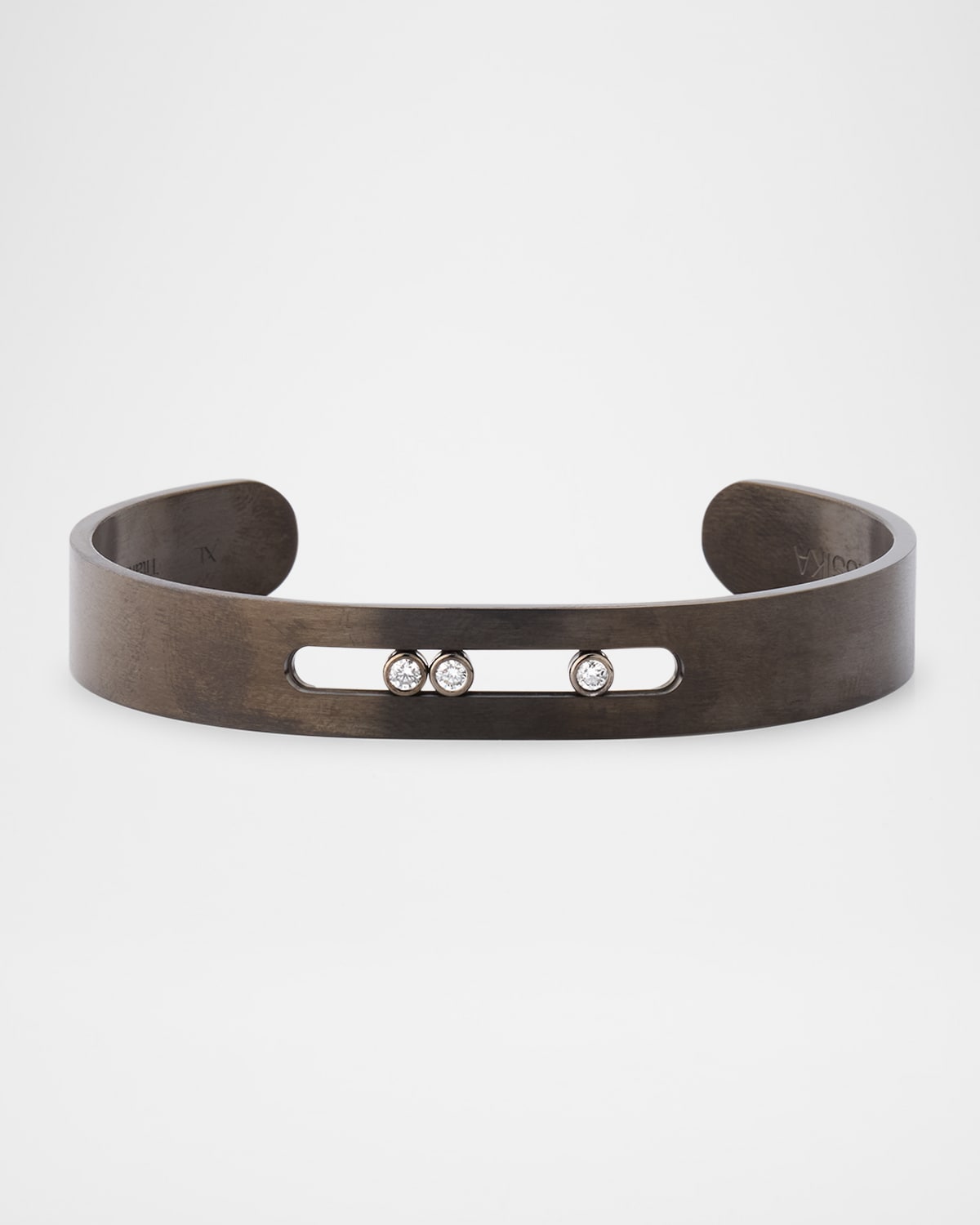 MEN'S MOVE TITANIUM DIAMOND BEZEL BANGLE BRACELET