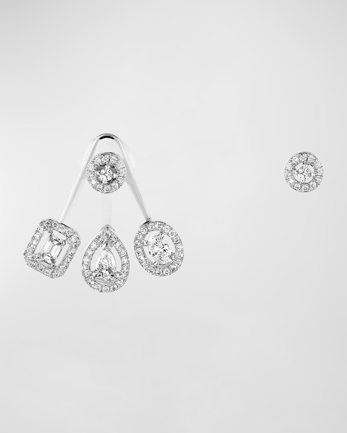 Messika My Twin Trio 18k White Gold Diamond Earring Jackets In 10 White Gold