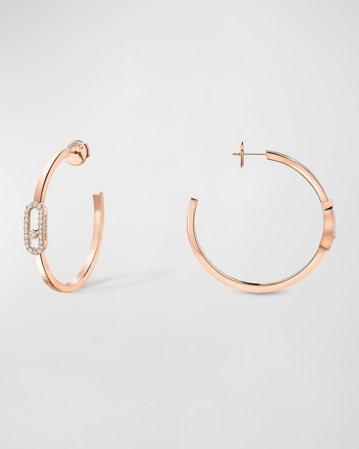 Messika Move Uno 18k Rose Gold Small Hoop Earrings In 15 Rose Gold
