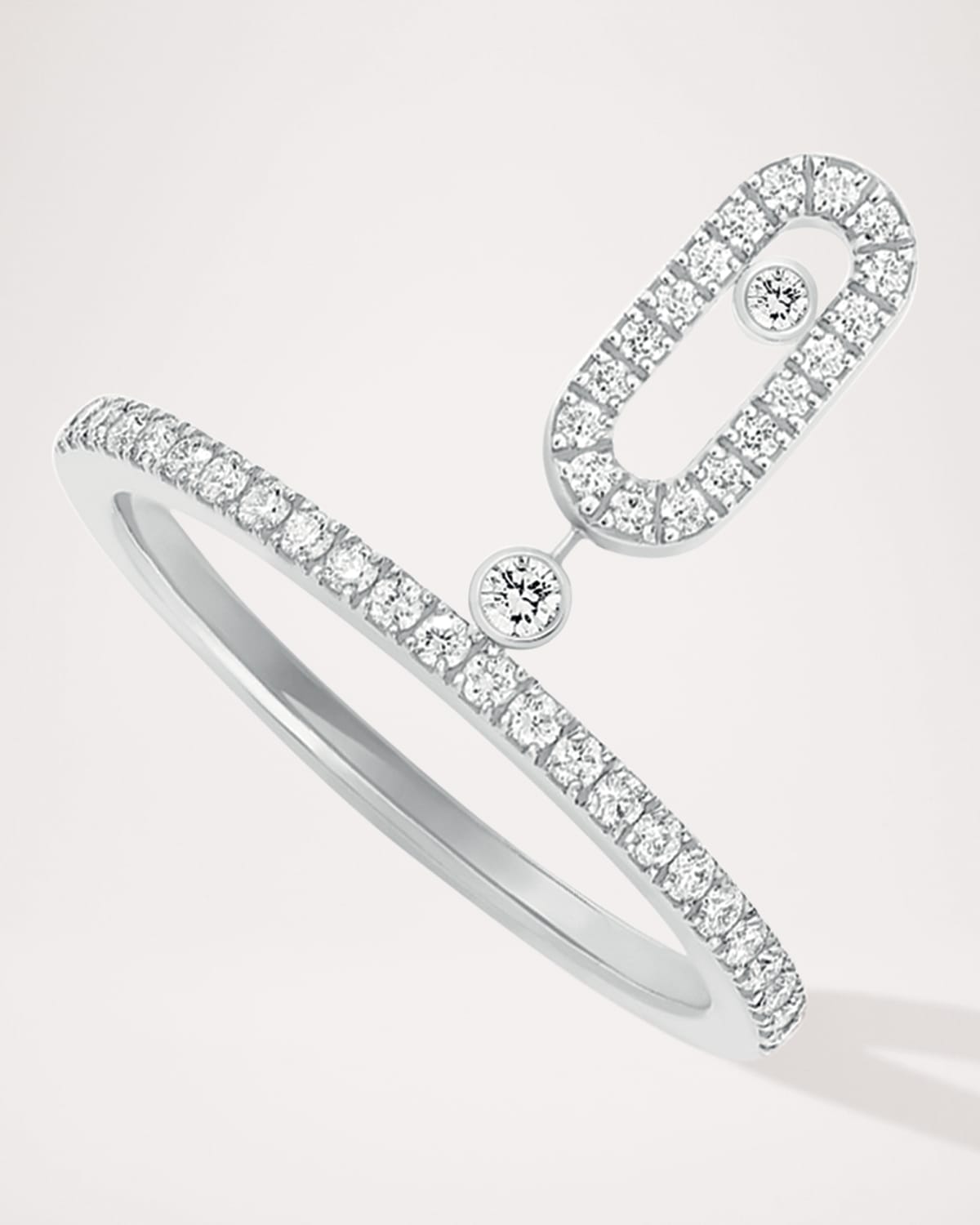 Messika MOVE UNO 18K WHITE GOLD PAVÉ DROP DIAMOND RING