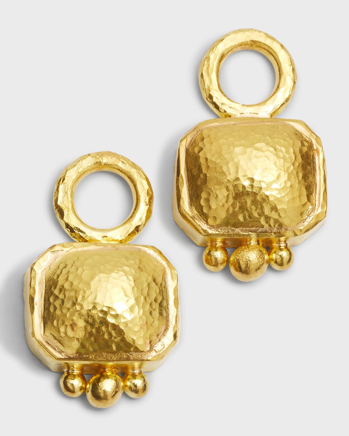 Gold Earring Pendants with Gold Dots