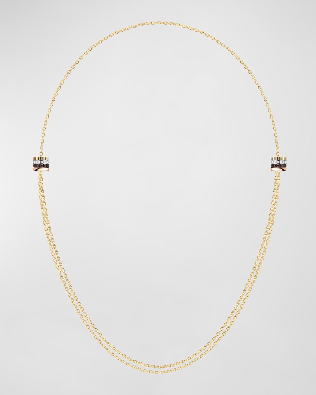 Tricolor 18K Gold Quatre Brown PVD and Diamond Necklace