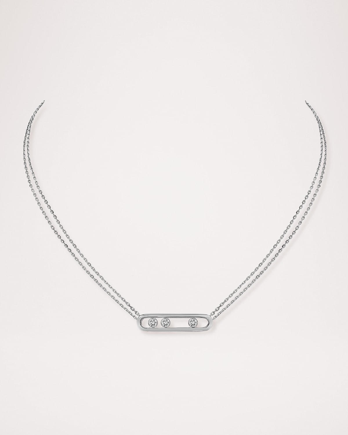 MOVE UNO 18K WHITE GOLD HOOP EARRINGS