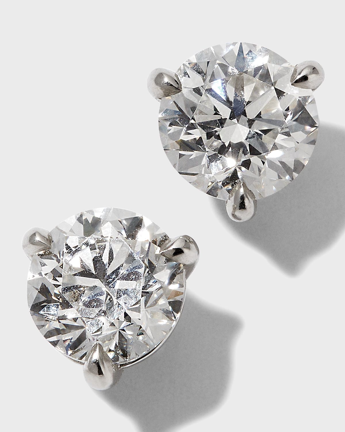 Platinum Diamond Post Earrings, 2tcw.