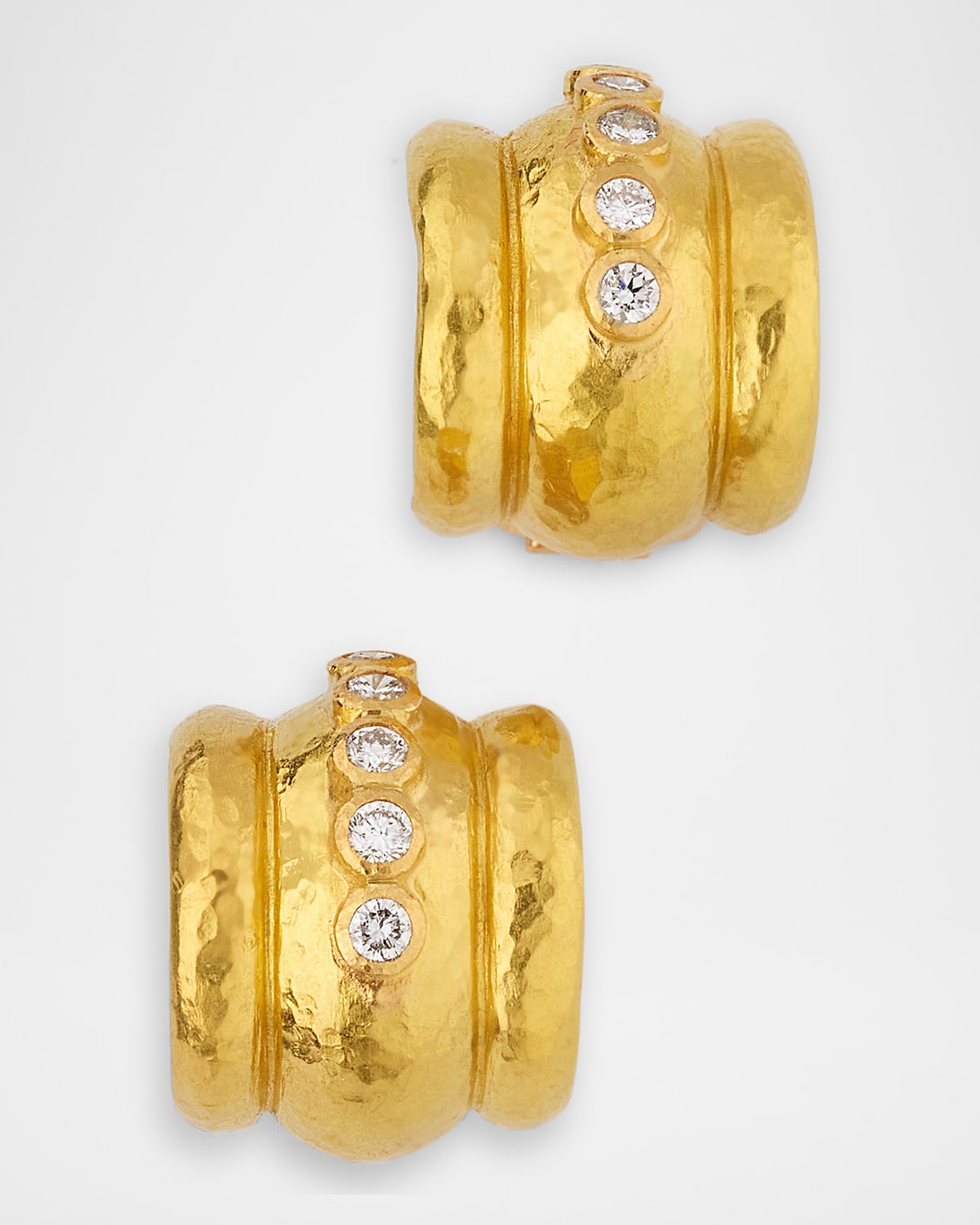 19K Amalfi Diamond Gold Huggie Earrings