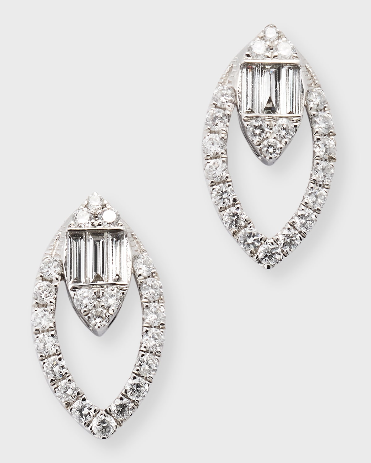 18k White Gold Diamond Marquesa Stud Earrings