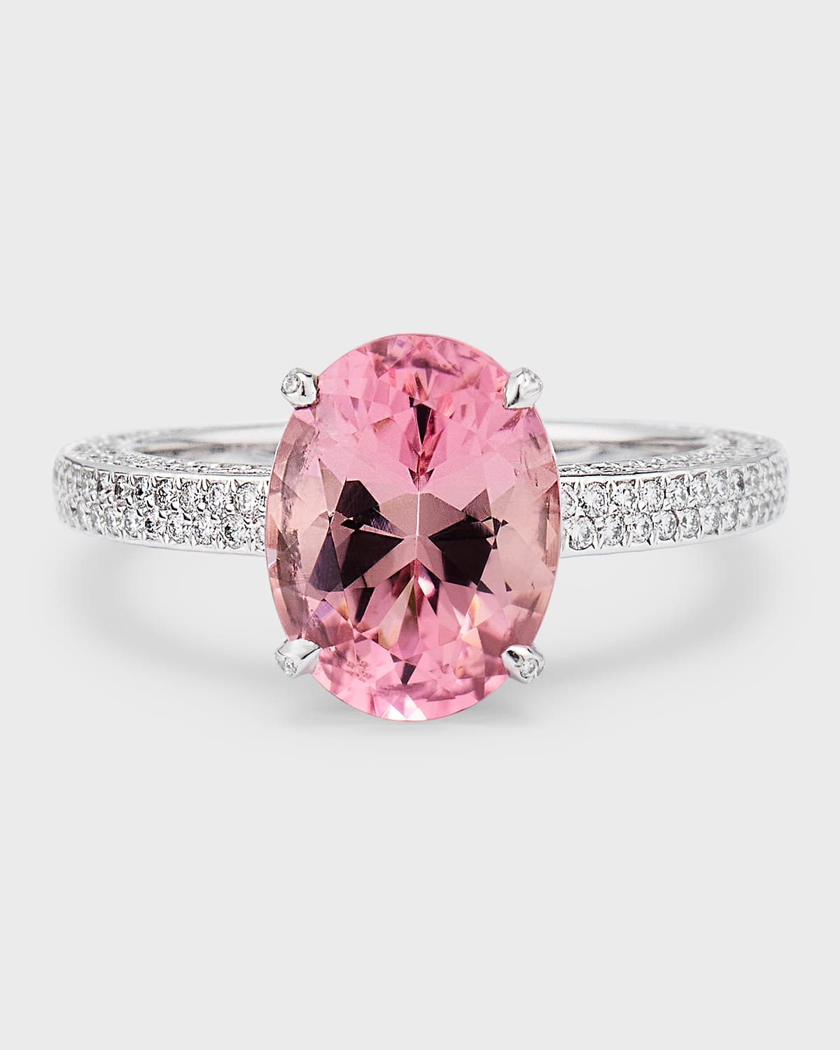 High Jewelry 18K White Gold One-of-a-Kind Pink Tourmaline Solitaire Ring