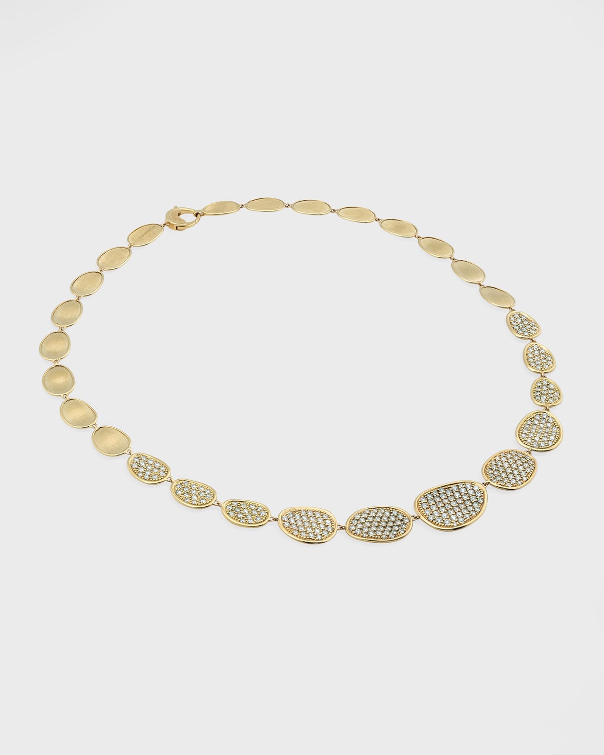 18K Yellow Gold Lunaria Pave Diamond Necklace
