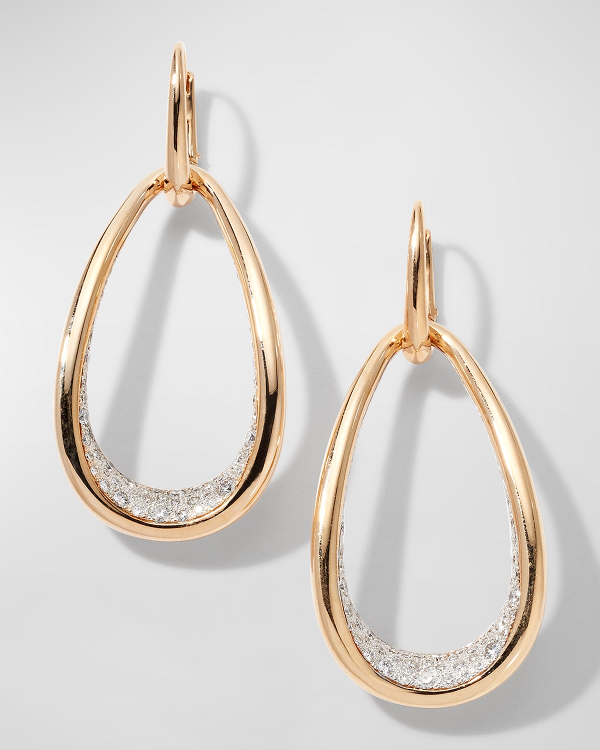 Pomellato 18k Rose Gold Fantina Earrings With Diamonds In 15 Rose Gold