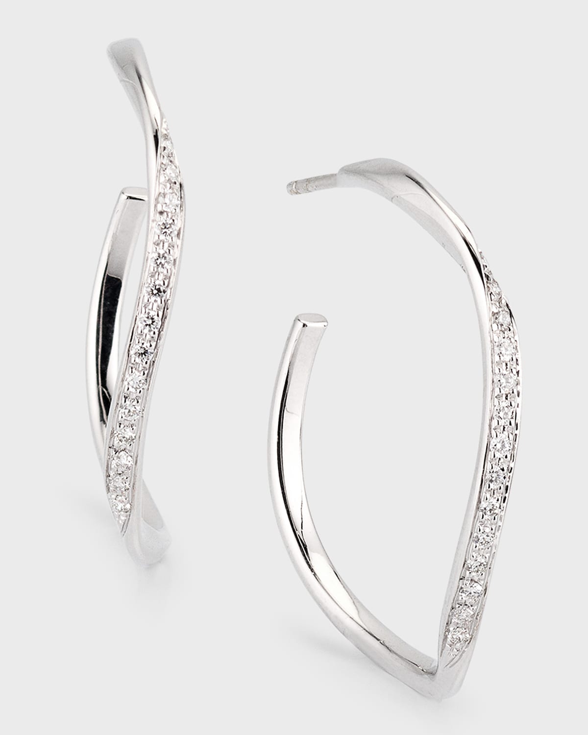18K White Gold Marrakech Hoop Earrings with Diamonds