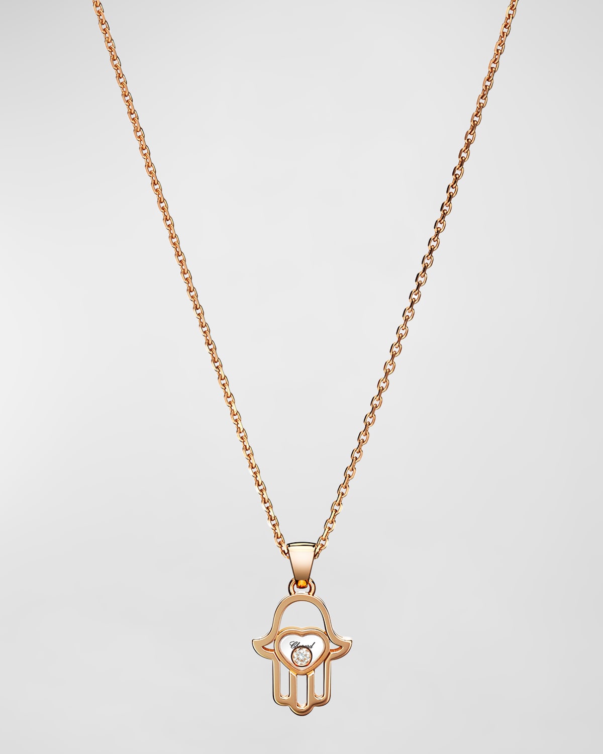 Happy Diamonds 18K Rose Gold Diamond Hamsa Pendant Necklace