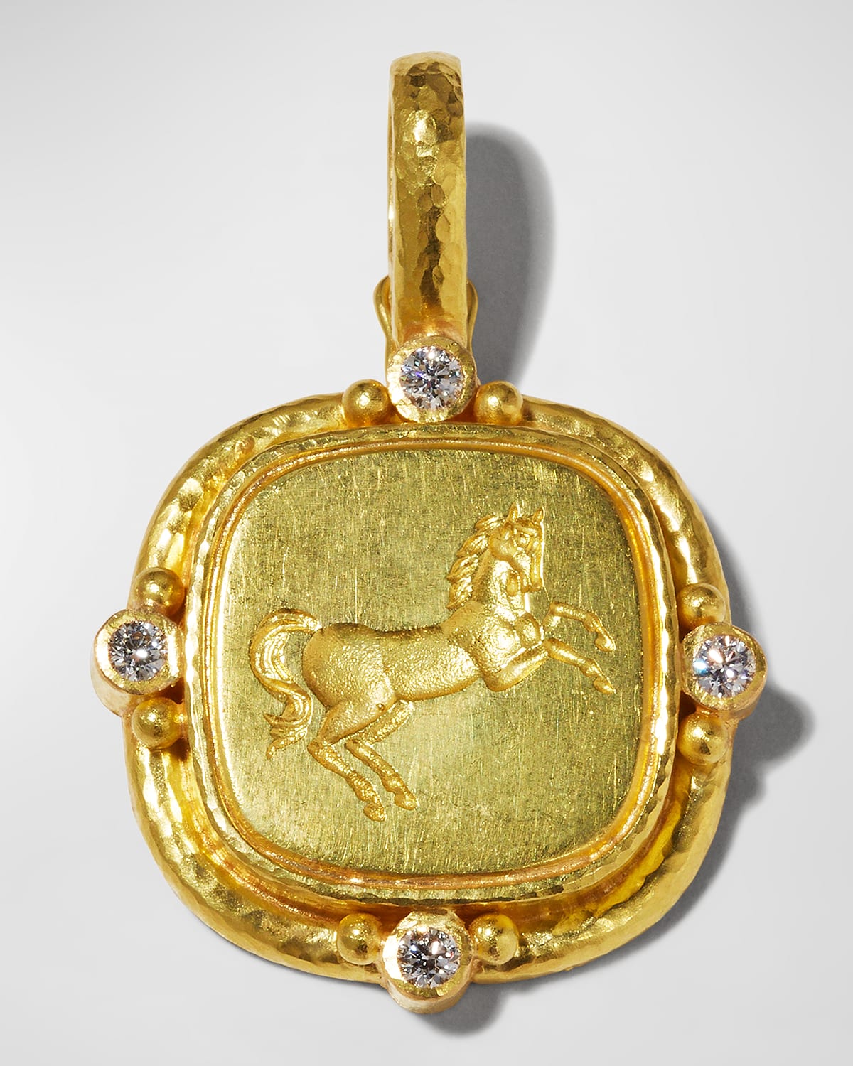 19K Rearing Horse Diamond Pendant