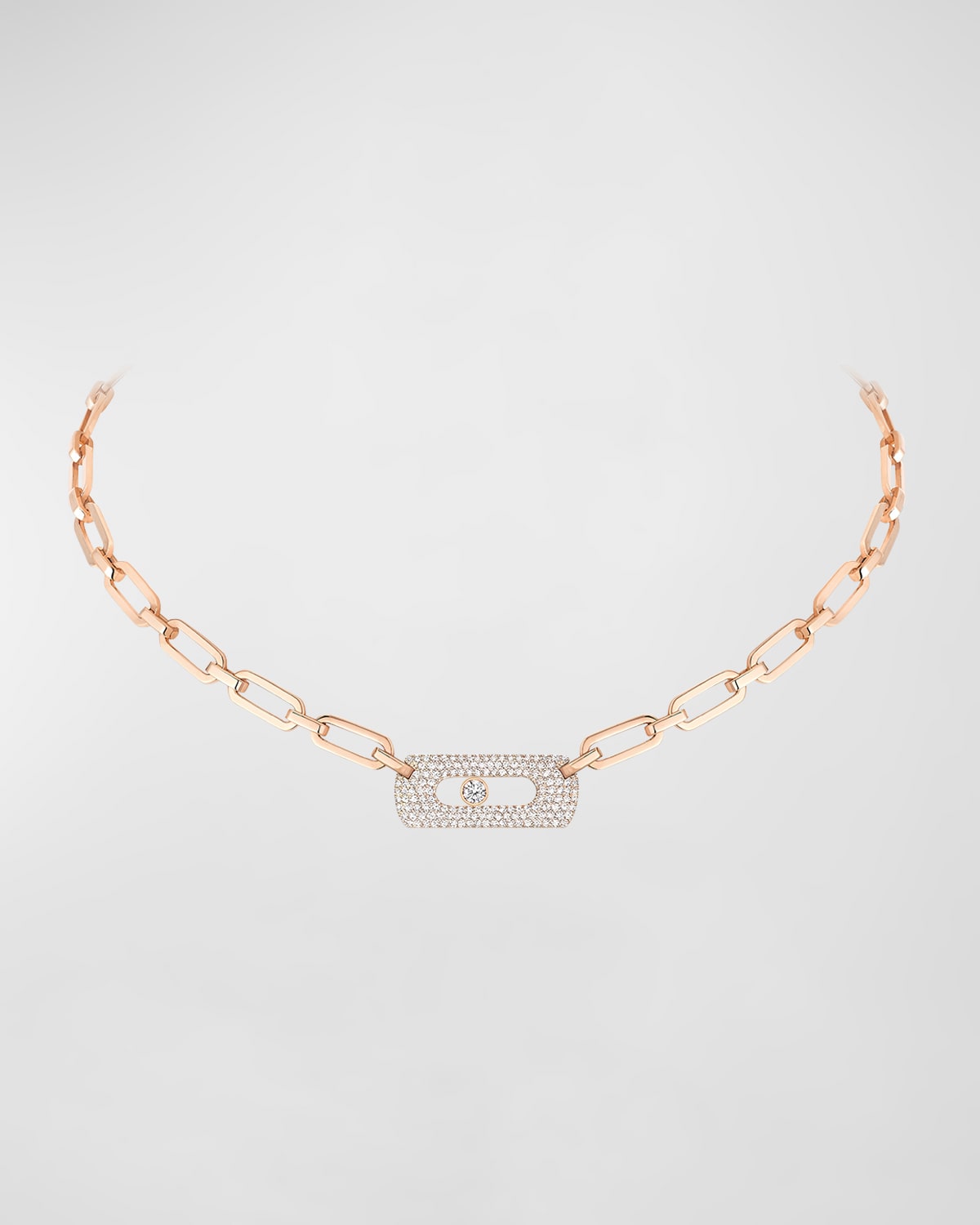Messika My Move 18k Rose Gold Diamond Necklace In 15 Rose Gold