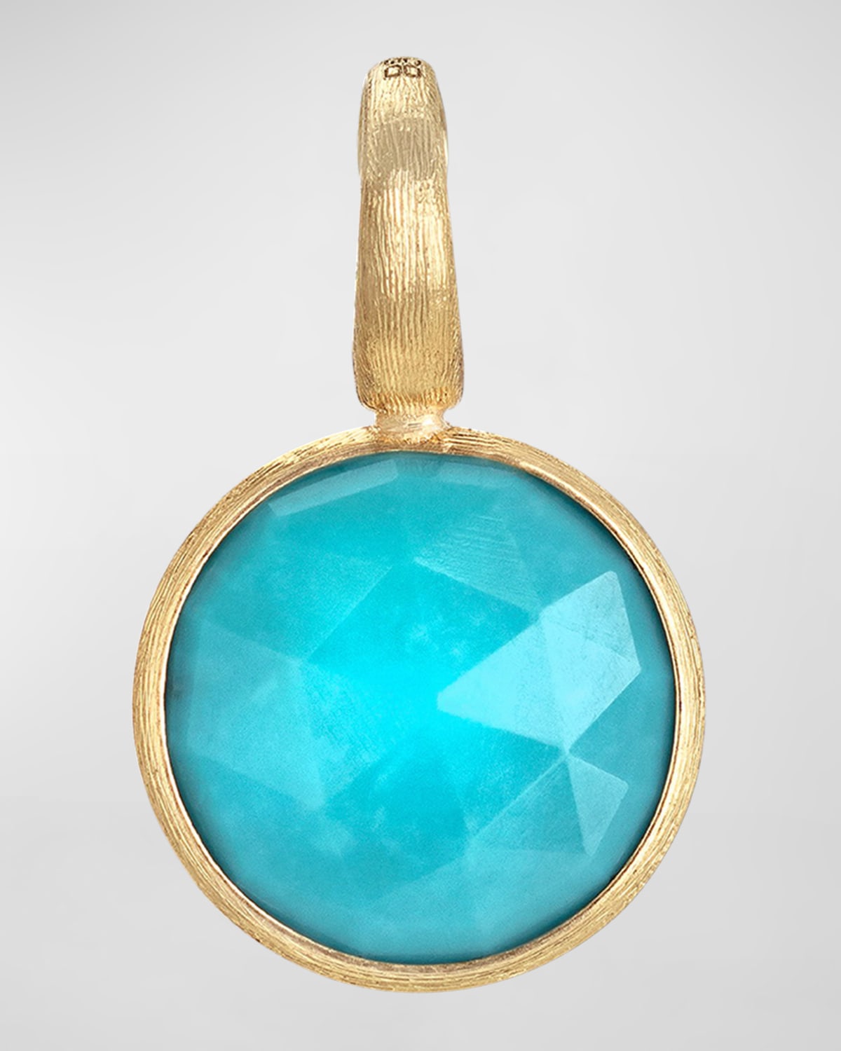 18k Jaipur Yellow Gold Small Turquoise Pendant