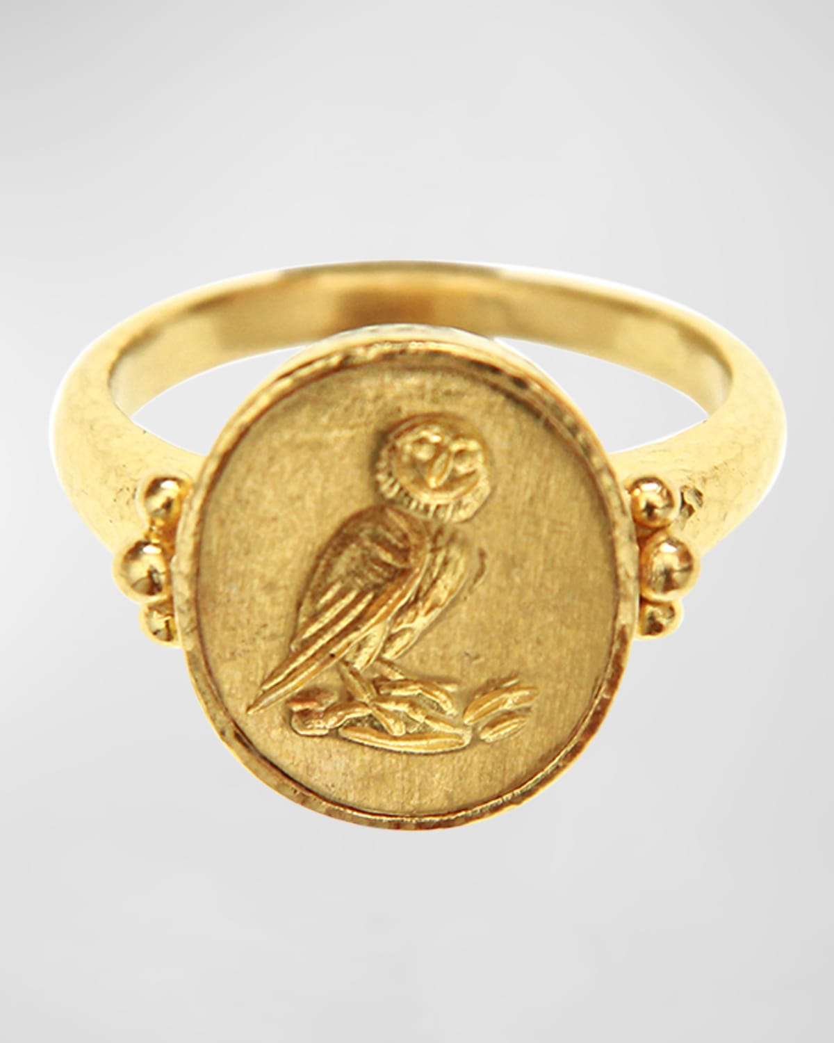 Elizabeth Locke 14k Gold Owl Statement Ring In 05 Yellow Gold