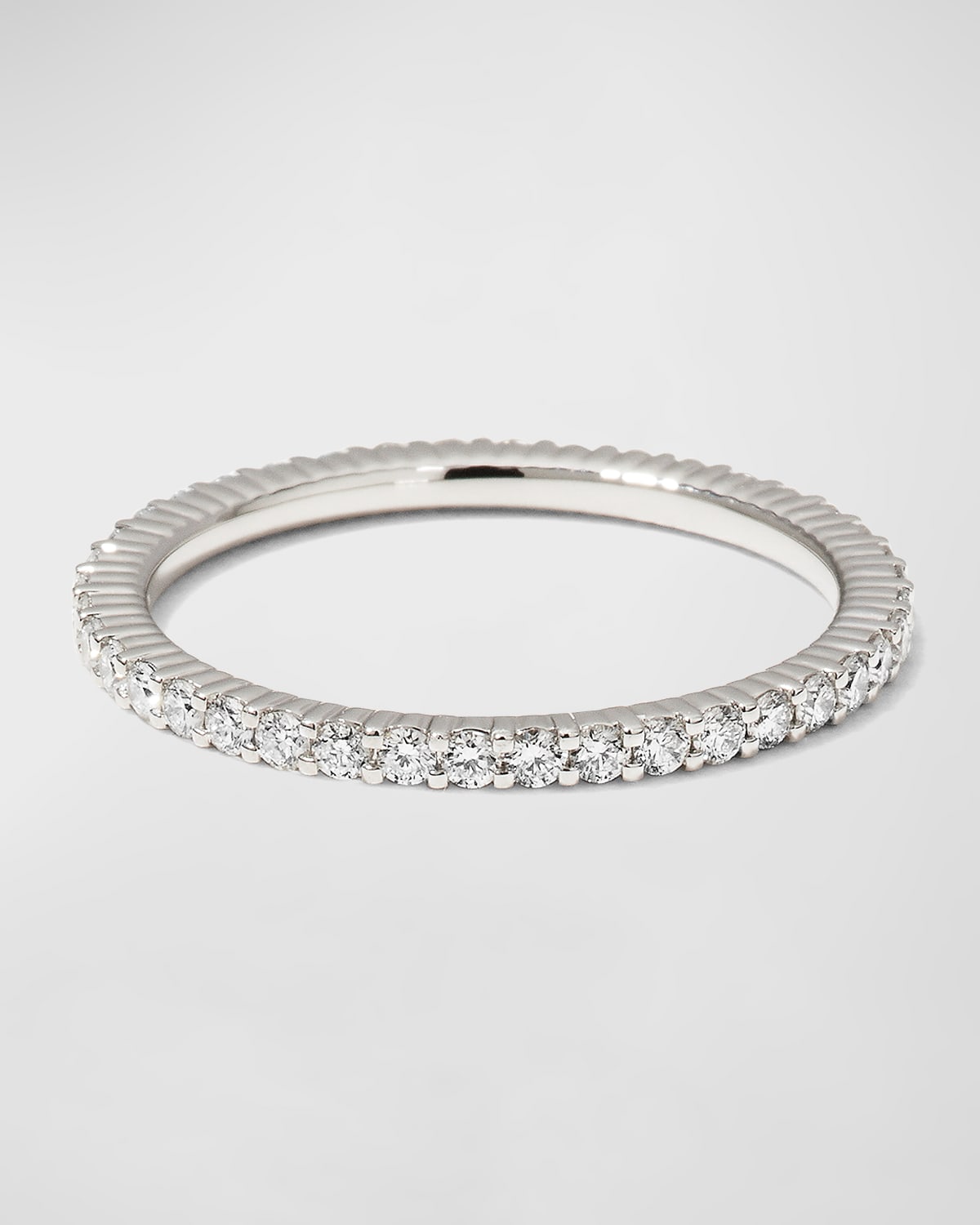 Platinum Round GH/SI Diamond Eternity Ring, Size 6.5