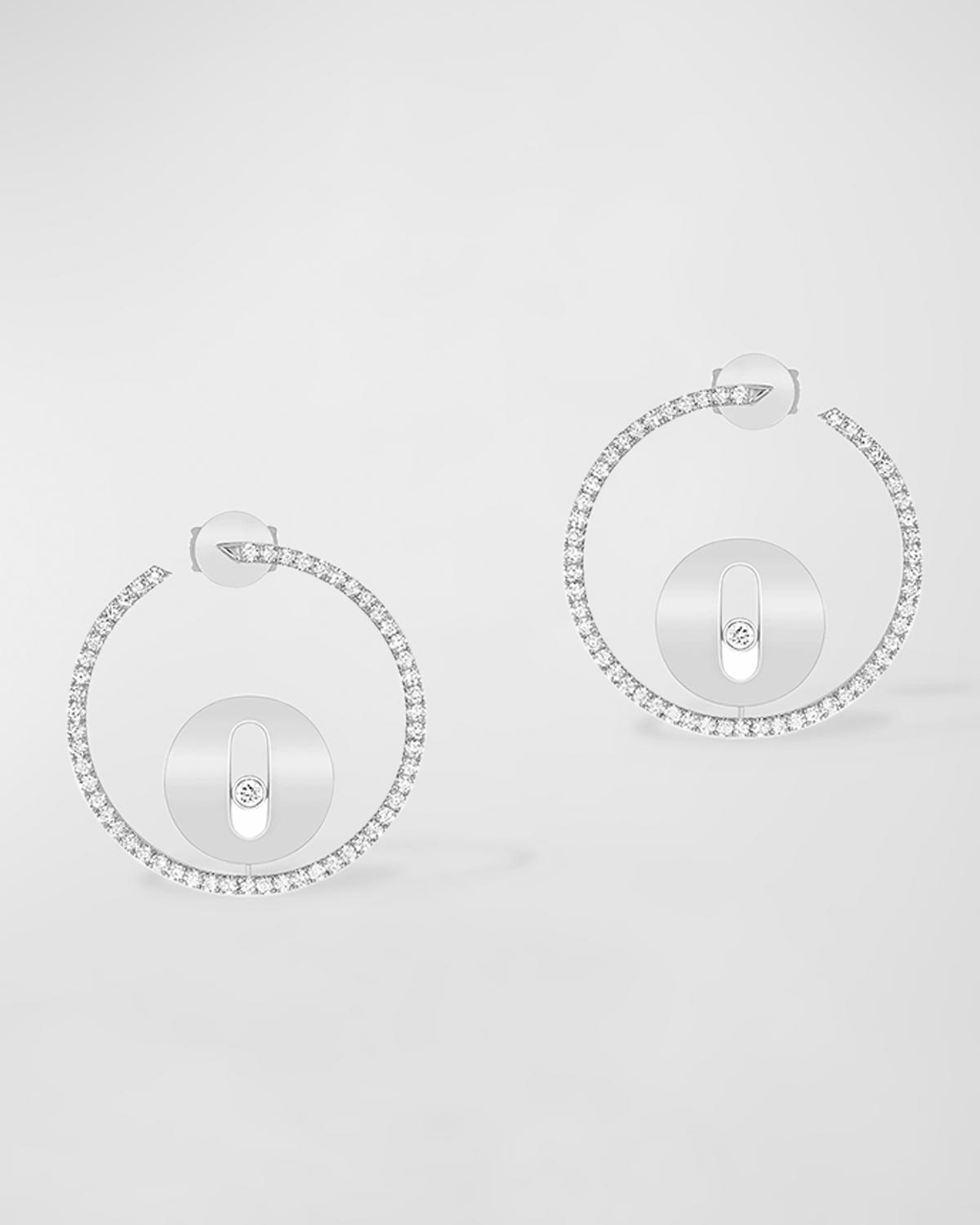 Lucky Move 18K White Gold Diamond Earrings