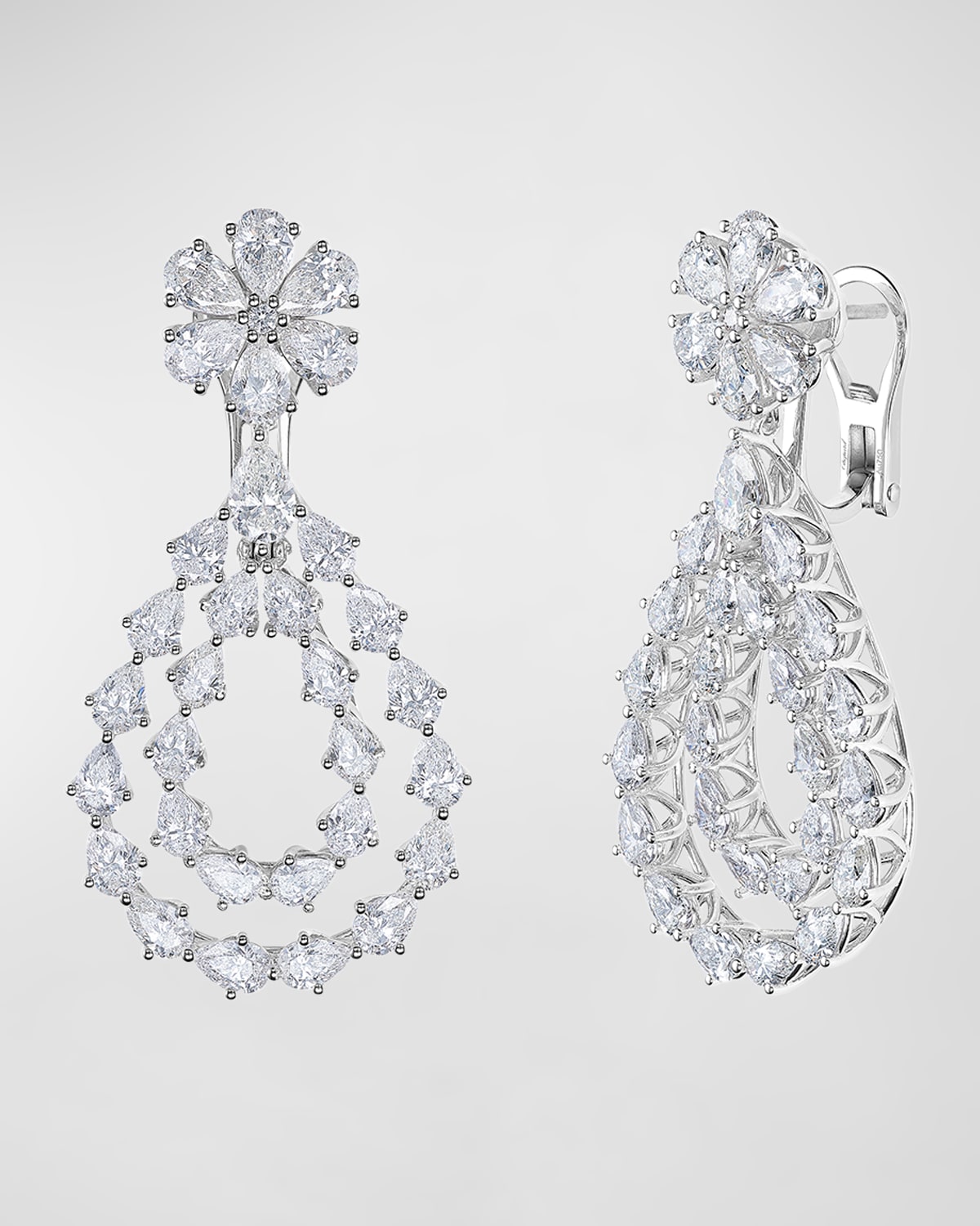 L'Heure du Diamant 18K White Gold Diamond Loop Earrings
