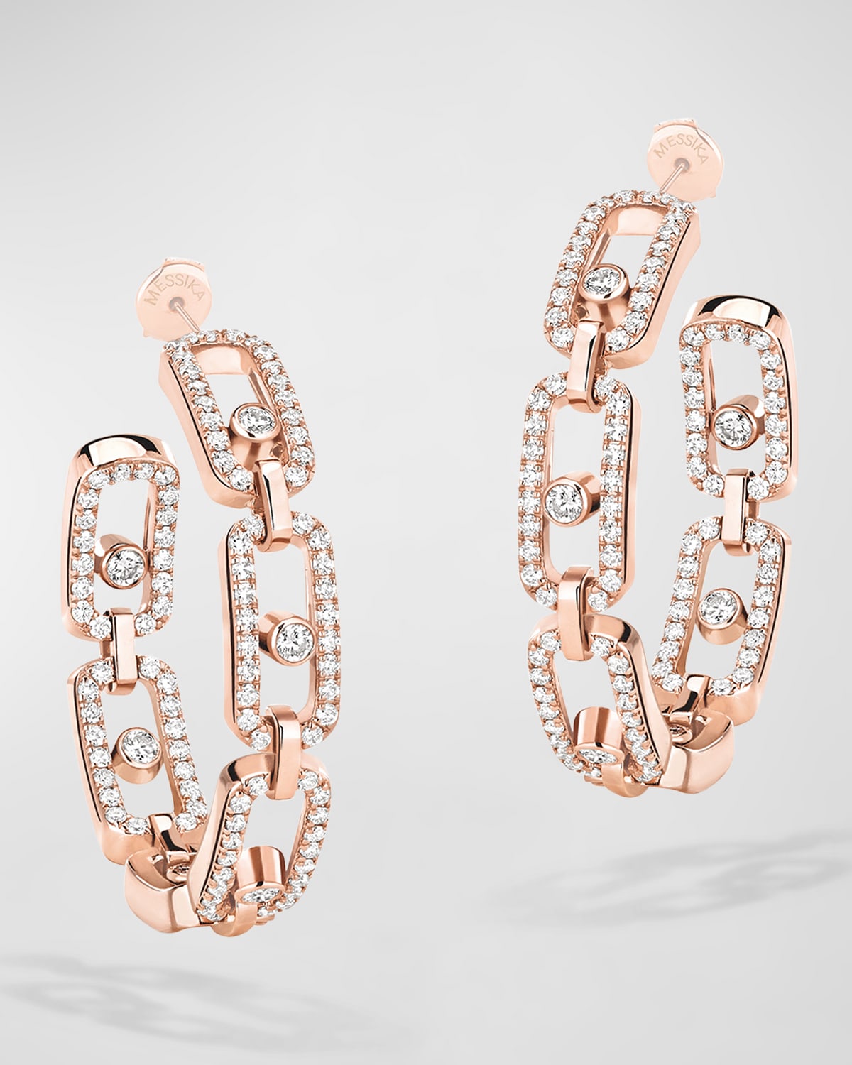 MESSIKA MOVE LINK 18K SMALL DIAMOND HOOP EARRINGS