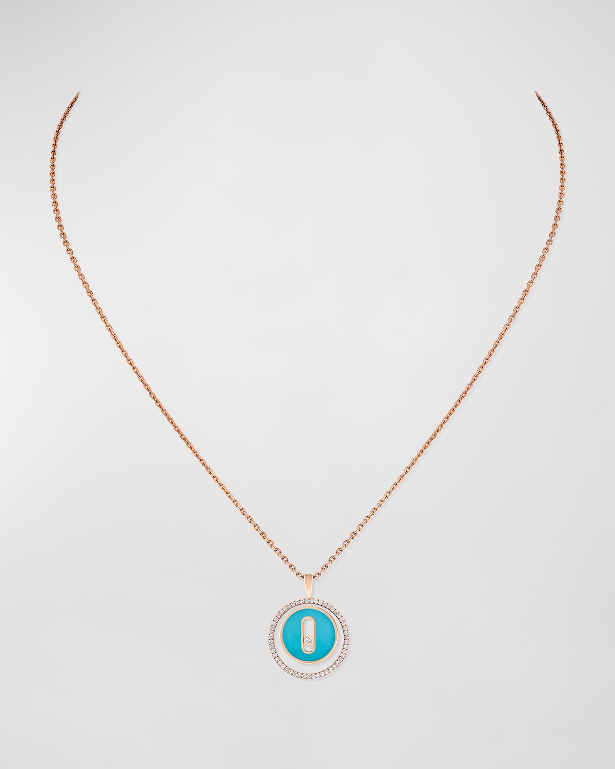 Lucky Move 18K Rose Gold Turquoise Necklace