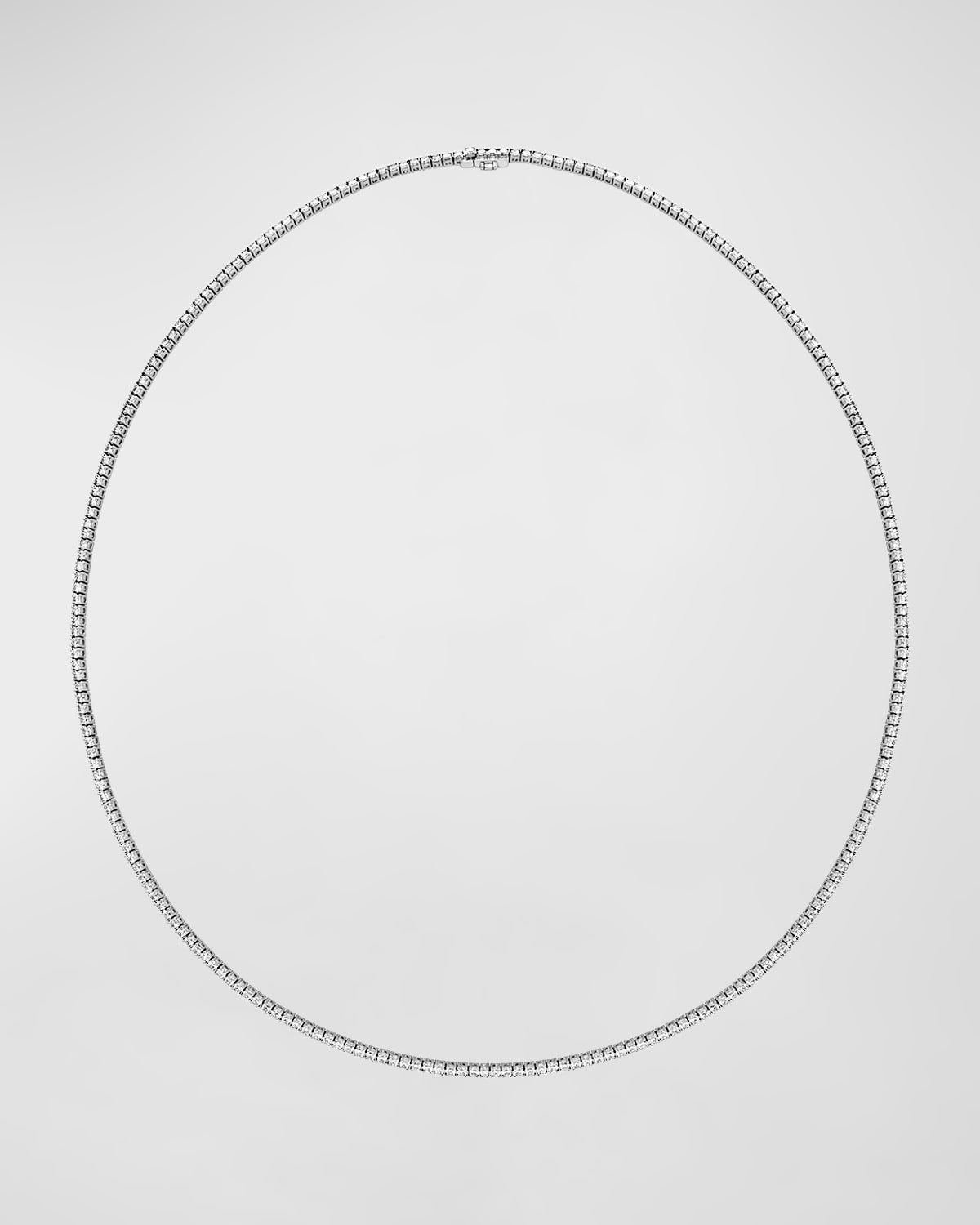 18k White Gold 4-Prong Diamond Line Necklace, 16.5"L