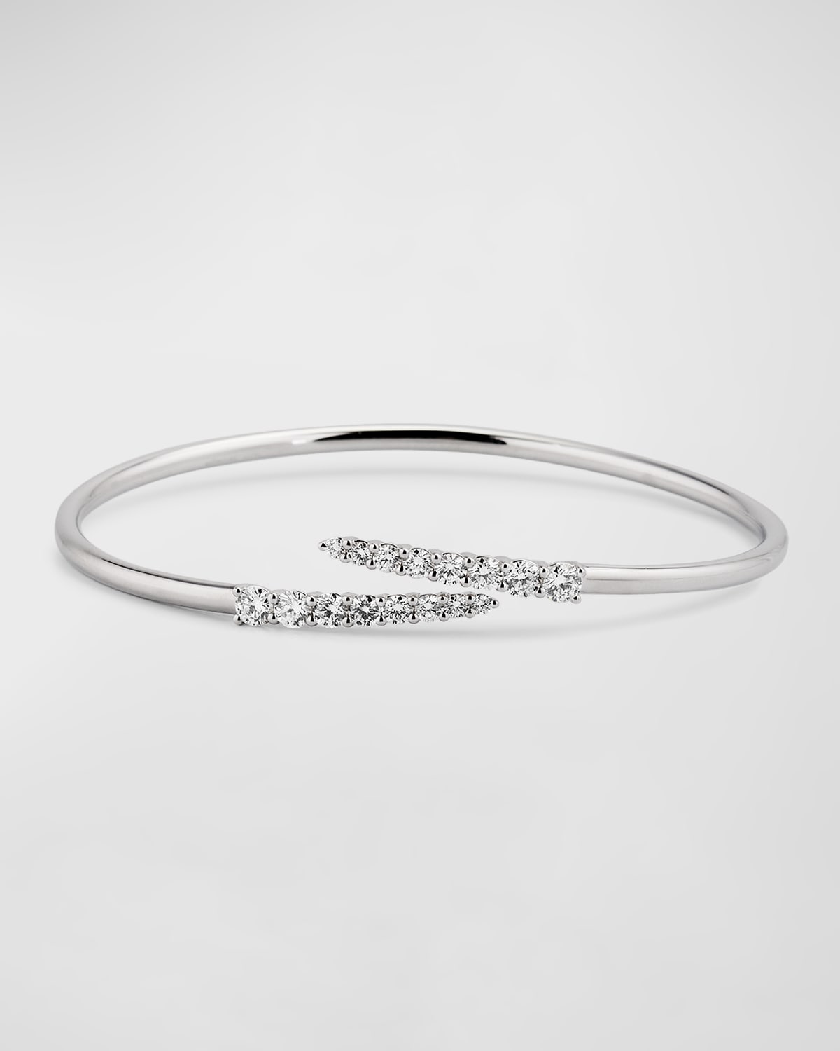 White Gold Diamond Bypass Bracelet, 1.05-1.17tcw