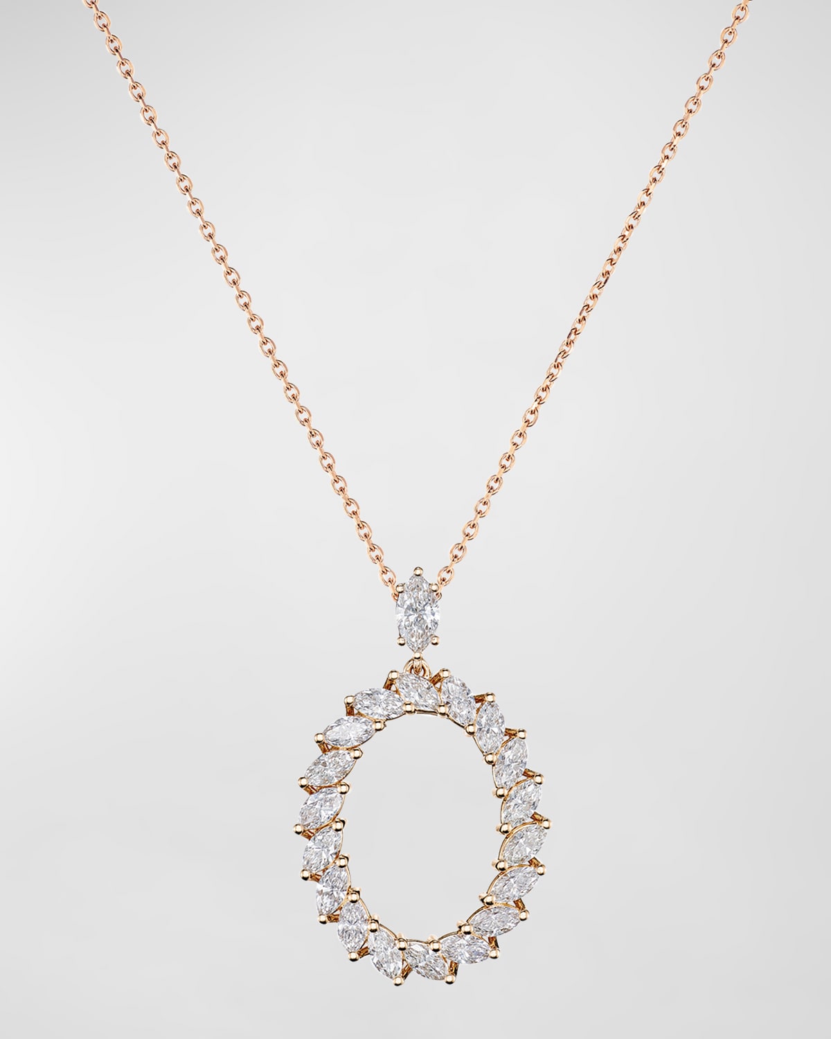 L'Heure du Diamant 18K Rose Gold Oval Pendant Necklace