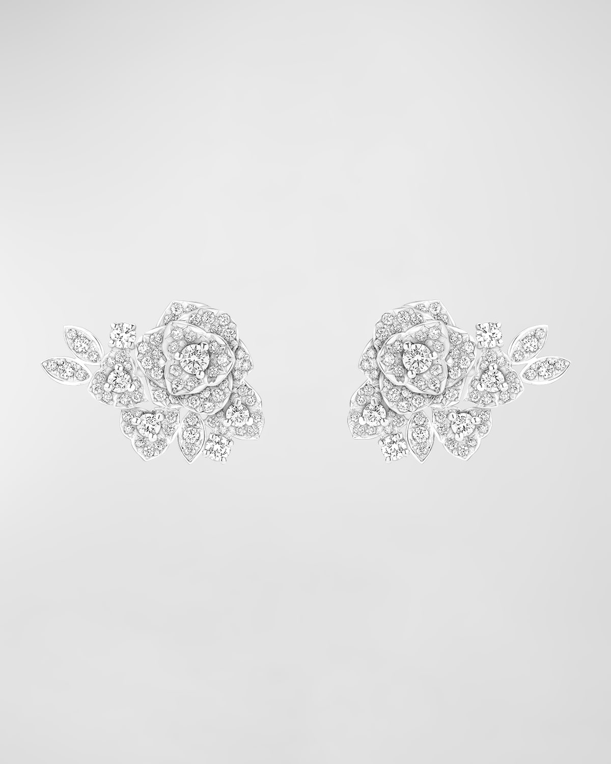 Rose 18k White Gold Diamond Earrings