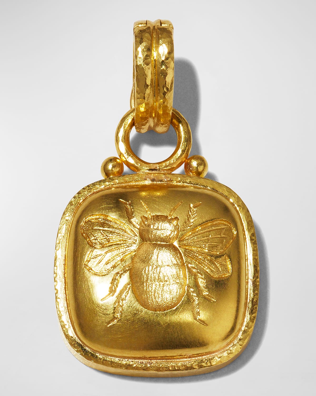 19K Cushion Gold Bee Pendant