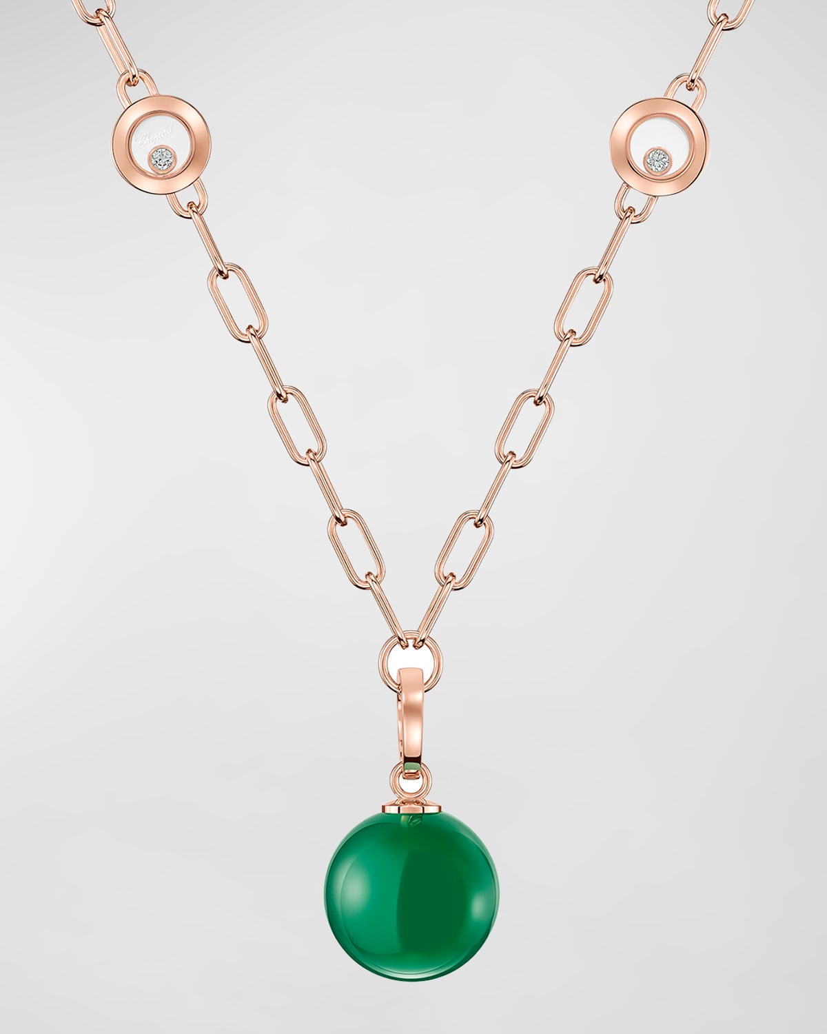 Happy Diamonds Planet 18K Rose Gold Agate Necklace