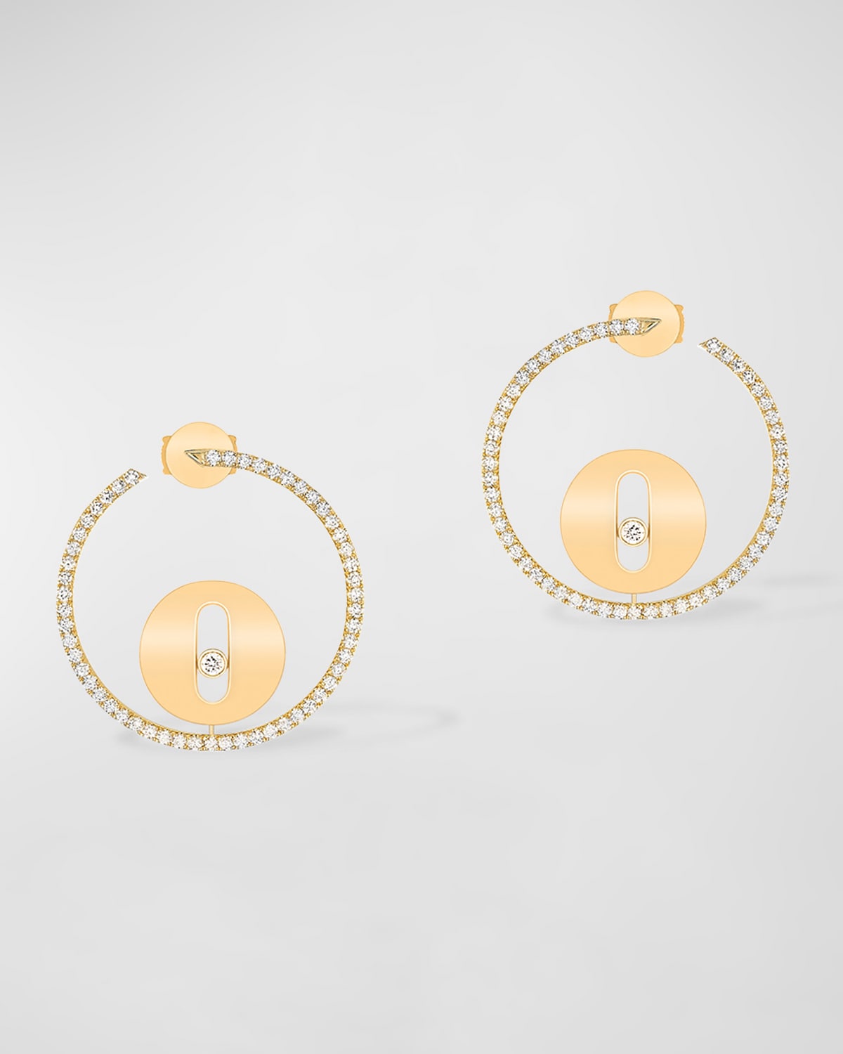 Messika Lucky Move 18k Yellow Gold Diamond Hoop Earrings In 05 Yellow Gold